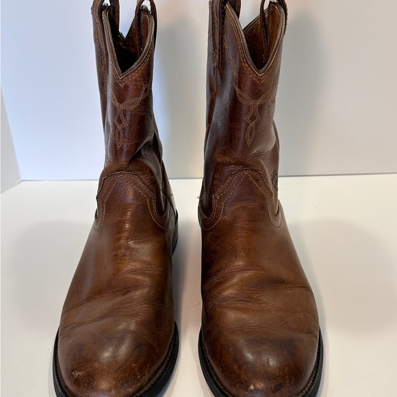 Ariat Classic Brown Leather Cowboy Boots man’s size 8.5 M - Picture 12 of 15